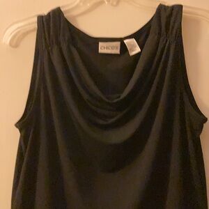 Chico's Black Drape Neck Sleeveless Top